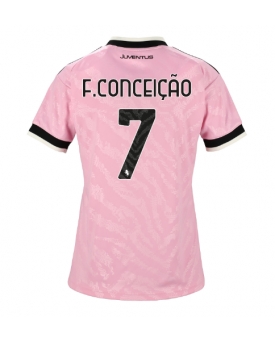 Juventus Francisco Conceicao #7 Maglia Gara Trasferta Repliche 2026-27 Donna Maniche Corte Juventus Francisco Conceicao #7 Maglia Gara Trasferta Repliche 2026-27 Donna Maniche Corte